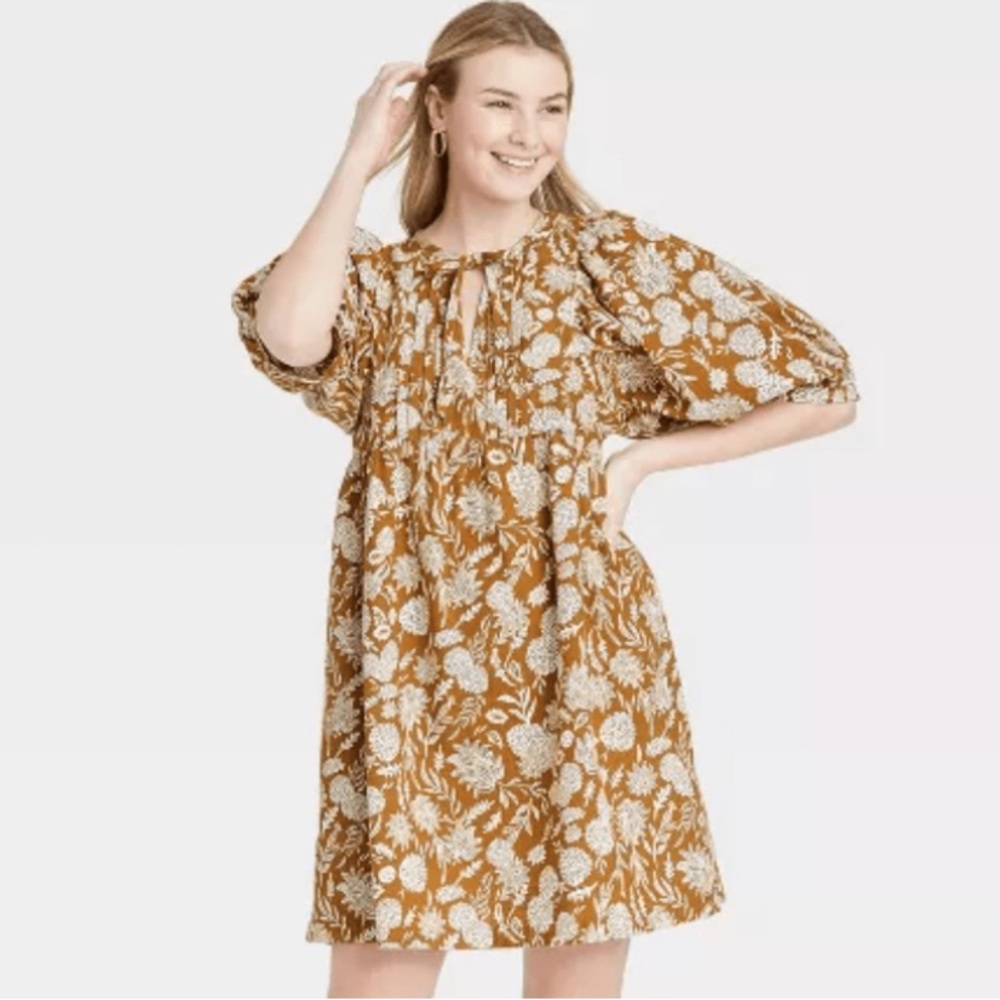 Target Universal Threads Size Small Puff Sleeve Floral Babydoll Dress S